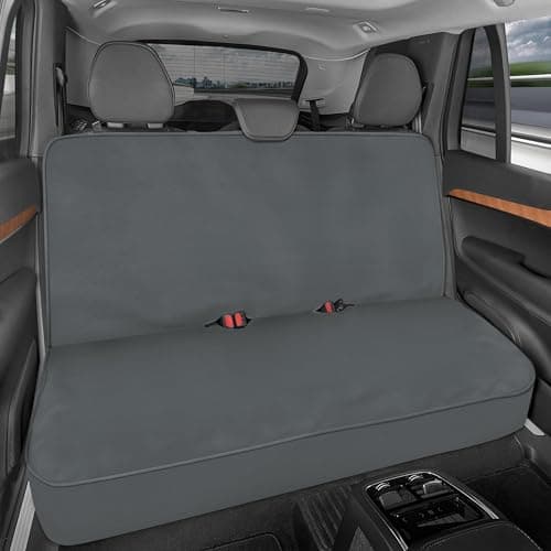 BDK AquaShield Rear Bench Car Seat Cover, Waterproof Neoprene Back Seat Cover for Trucks Van SUV, Ideal Car Seat Protector for Kids & Dogs, Automotive Car Accessories (Gray)