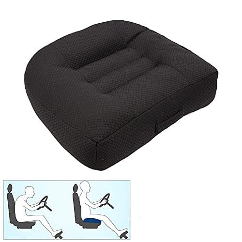 Srutirbo Car Booster Seat Cushion Raise The Height for Short People Driving Hip (Tailbone) and Lower Cack Fatigue Relief Suitable for Trucks, Cars, SUVs, Office Chairs, Wheelchairs (Pure Black)