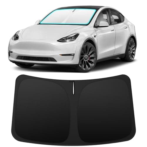 INSAUTO Custom Fit Windshield Sun Shade Accessories for Tesla Model Y Model 3 2016-2026, Foldable Front Window Sunshade, UV & Heat Reflector, Keeps Interior Cool, Includes Storage Bag