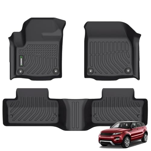 ANBINGO® Floor Mats for Land Rover Range Rover Evoque 2012-2019 (Not for Convertible) All Weather Protection TPE Heavy Duty Automotive Floor Liners Fits Front& 2nd Row Full Set, Black