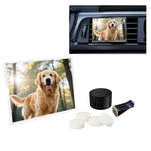 ORIESSE Car Photo Frame Air Freshener Vent Clip,Car Dashboard Accessories for Women,Customizable Pictures and Fragrance Vent Clip (No Photo Print)