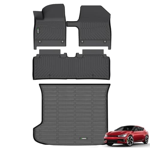 ANBINGO® Floor Mats & Cargo Liner for KIA EV6 2022-2024, GT/GT-Line, All Weather Floor Liner for EV6, 2022 2023 2024 EV6 Car Mats Accessories-Black