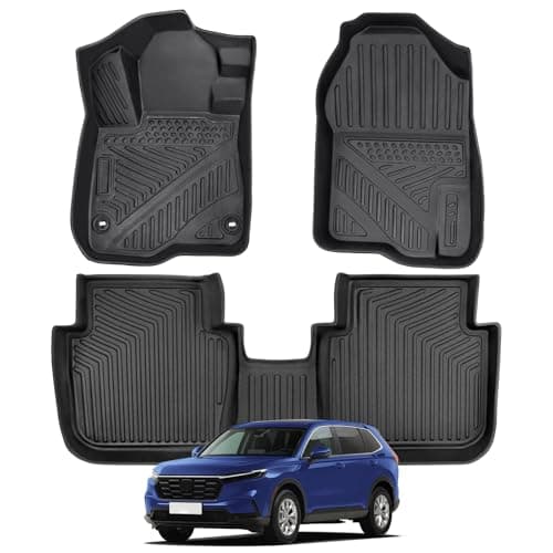 Drytuns Floor Mats for Honda CR-V 2023 2024 2025 2026, TPE Rubber All Weather Floor Liners for Honda CRV Hybrid & e:FCEV 2023-2026, Odorless Anti-Slip 1st & 2nd Row Car Liners