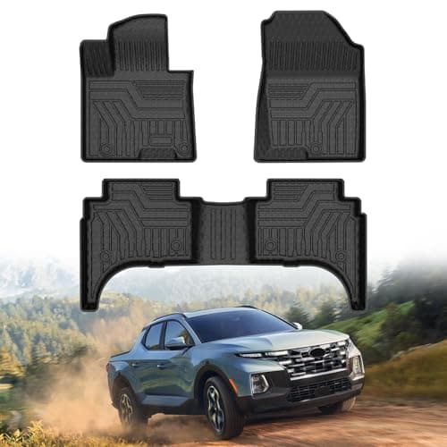 Mixsuper Floor Mats Compatible with 2022-2025 2026 Hyundai Santa Cruz, All Weather Floor Liner Durable 1st & 2nd Row Set Black