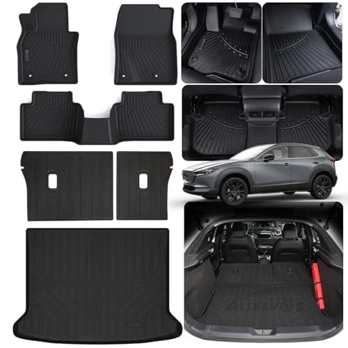 AltraVos Floor Mats for 2020-2024 2025 2026 Mazda CX-30 CX30, Floor Liners & Cargo Liners & Backrest Mat TPE All Weather Protection Car Mats for Mazda Accessories