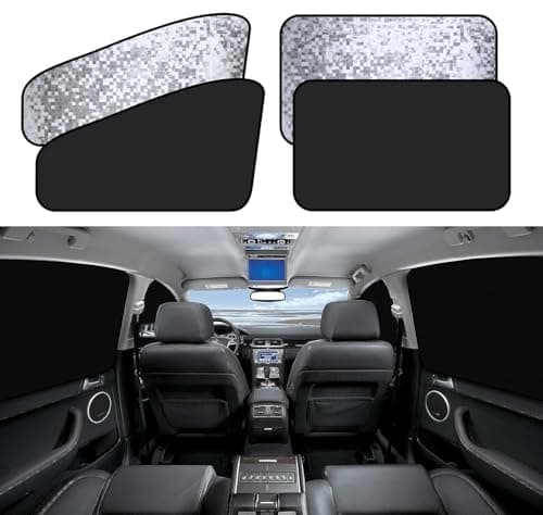 ZATOOTO Side Window Sun Shade - 4 Pack Car Window Covers 99% UV Light Block Car Curtains Magnetic Side Window Sun Shade Keeps Cooler for Breastfeeding, Taking a nap, Changing Clothes, Camping