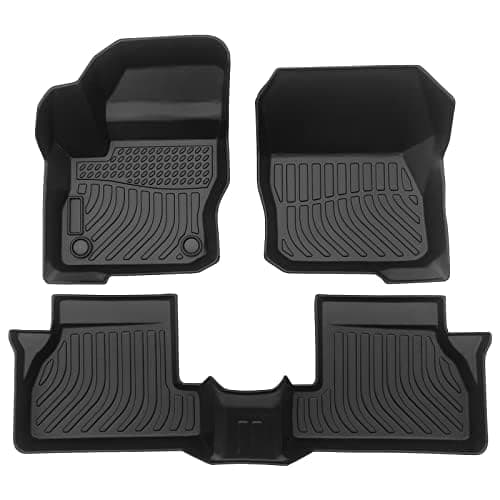 All Weather Rubber Car Floor Mats Compatible with 2012-2018 Ford Focus,TPE Rubber Full Set Includes 1st 2nd Row Front Maximum Coverage,Non Slip (for 2012-2018 Ford Focus)