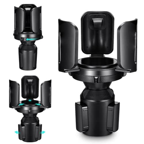 2 Pack Car Cup Holder Expander Adapter (Adjustable) This Hill All Purpose Cup Holder Expander for Car with Rubber Fits Less Than 5.51" Large Bottles & Mugs & Foods & Drinks