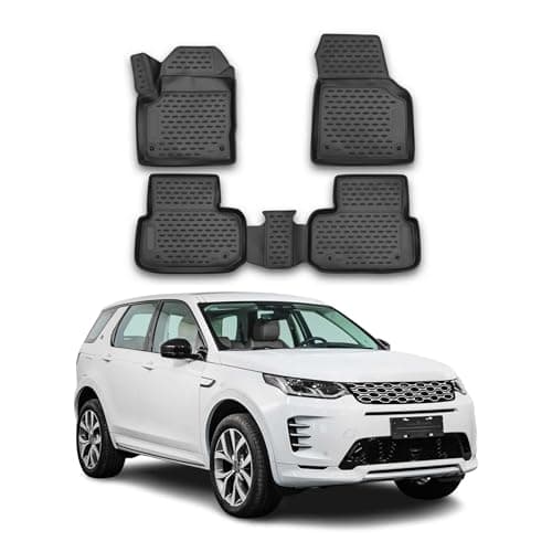 OMAC Floor Mats for Land Rover Discovery Sport 2015-2019 Car Mats All Weather 3D Custom Fit Rubber Mat Waterproof Odorless TPE Floor Liners Laser Measured Non-Slip Black
