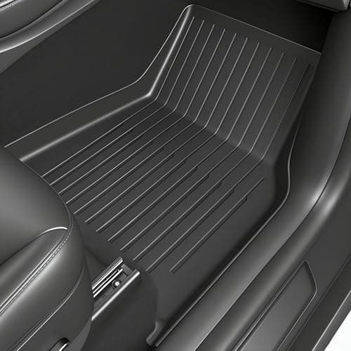 SUPER LINER 2021-2023 Tesla Model 3 Floor Mats | 6-Piece Set Extra-Thick TPE All-Weather Floor & Cargo Liners | Pet & Child-Friendly Custom Fit Interior Accessories