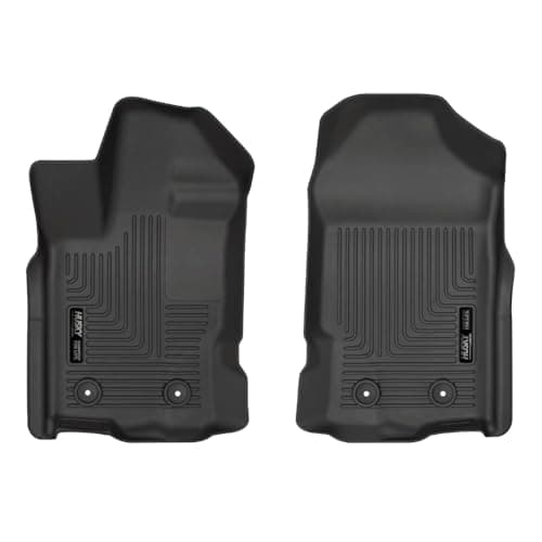 Husky Liners Weatherbeater Floor Mats | Fits 2019-2023 Ford Ranger, SuperCrew (Crew Cab) & SuperCab (EXT Cab) | Front Row, 2-pc Black - 13411