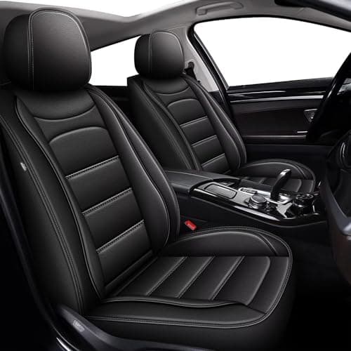 IKABEVEM Car Seat Covers fit for Subaru Outback 2010-2025 2026: Luxury Leather Automotive Front Seat Covers, Car Seat Protector(2PCS Front, Black)