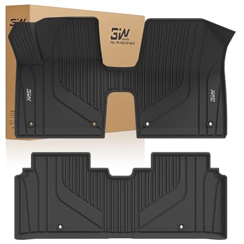 3W Floor Mats for Kia EV6 2024 2023 2022 Floor Liner Custom Fit All Weather TPE Car Mats Fit for KIA EV6 1st & 2nd Row,Black