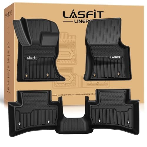 LASFIT Floor Mats Fit for Land Rover Range Rover Velar 2017-2026 & Jaguar F-Pace 2017-2026, Custom Fit TPE All Weather Waterproof Floor Liners 1st & 2nd Row Car Mats, Black