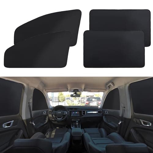 XCBYT Car Window Shades - 4 Pcs Car Privacy Curtains - 100% Block Light Car Window Covers - Magnetic Side Window Sun Shade Keeps Cooler for Breastfeeding, Taking a nap, Changing Clothes, Camping