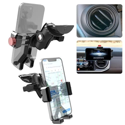KOQEIEY Upgraded Aluminum Vent Phone Mount for Toyota Tacoma 2016 2017 2018 2019 2020 2021 2022 2023, Off-Road 3rd Gen Tacoma Phone Holder with 360° Rotation Shock Drop-Resistant for All Smartphones