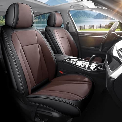 FaiFani Car Seat Covers Full Set Custom Fit for Mazda CX-30 2019-2025– Waterproof Breathable Non-Slip Car Seat Protector,Premium Faux Leather Automotive Seat Covers(Black&Brown,Full Set)