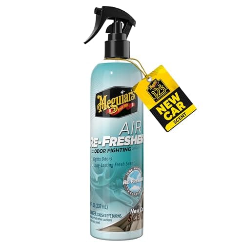 Meguiar's Air Re-Fresher Odor Fighting Spray, New Car Scent, Convenient Air Freshener that Instantly Fights Odors and Leaves Behind a Long-Lasting New Car Scent, 8 Oz Trigger Spray