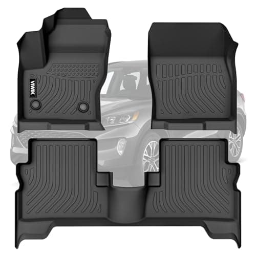 VIWIK Custom Fit Floor Mats for 2013-2019 Ford Escape | 1st & 2nd Row 3D Scanning Design | All Weather Floor Liner, Waterproof, Non Slip, Easy to Clean TPE, Full Coverage