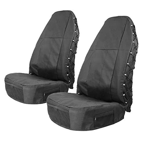 TIROL Waterproof Front Seat Covers High Back Seat Cover Bucket Seat Covers with Multi-Pockets for Semi Truck Cars Van SUV Pickup (Pack of 2)
