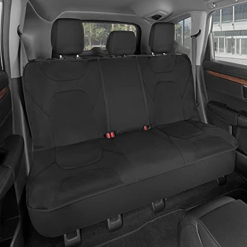 Motor Trend AquaShield Neoprene Waterproof Seat Covers for Trucks - Black 60/40 Split Bench Rear Seat Cover - Carseat Cover Automotive Back Seat Protector - Car Accessories for Kids & Dogs