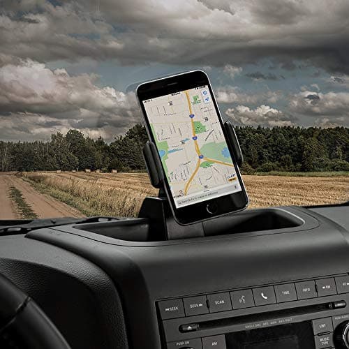 Voodonala for Jeep JK Phone Holder Mount with Storage Tray Central Dashboard Phone Mount with Storage Bin Fit for 2011-2018 Jeep Wrangler JK JKU Interior Accessories Matt Black