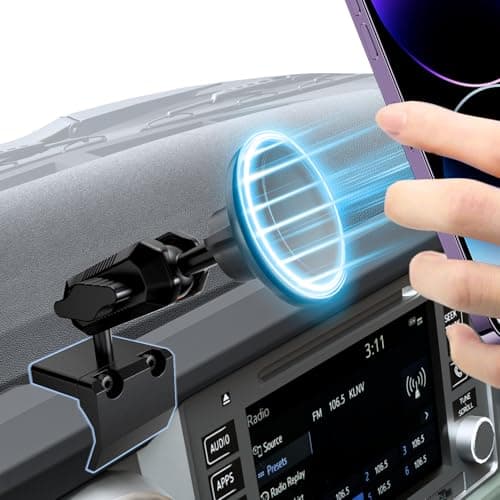 Phone Mount for Toyota Tacoma 2016-2023, 3rd Gen Tacoma Magnetic Dashboard Phone Holder Fit for All Smartphone 360° Adjustable, Metal Material, Compatible With MagSafe, Toyota Tacoma Accessories