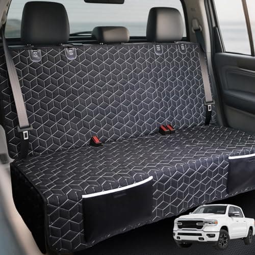 Meginc Dog Car Seat Covers for Back Seat,Waterproof Pet Bench Seat Covers for Trucks Ford f150/Ram1500/Nissan Frontier/Toyota Tacoma/GMC Canyon/Silverado Scratch Nonslip Truck Seat Cover for Dogs