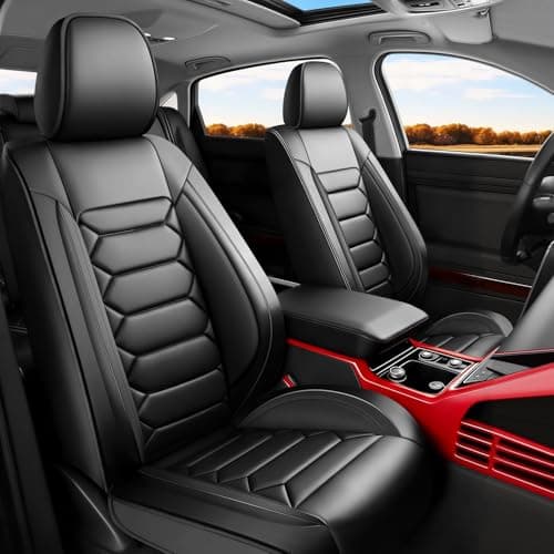 Kaomim Fit Outback Car Seat Covers (5 Seats Full Set) Compatible with Subaru Outback 2010-2024 2025 2026 - Full Coverage Breathable Leather, Airbag Compatible, Waterproof & All-Weather,Black