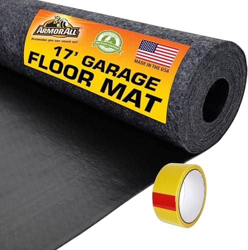 Armor All Garage Floor Mat (17' x 7'4"), Waterproof Garage Flooring, Absorbent, Premium Oil Spill Resistant Garage Pad, Durable, Protects Surfaces (Includes Double Sided Tape) (USA Made)
