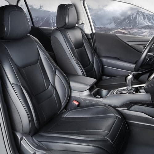 Coverland Custom SUV Car Seat Covers Front Seats for [2010-2026 Lexus RX 350 Rear Bench Seat] - Protector Car Seat Cover Water Resistant Leather Memory Form Back Support Seat Cushion [Front-Black]