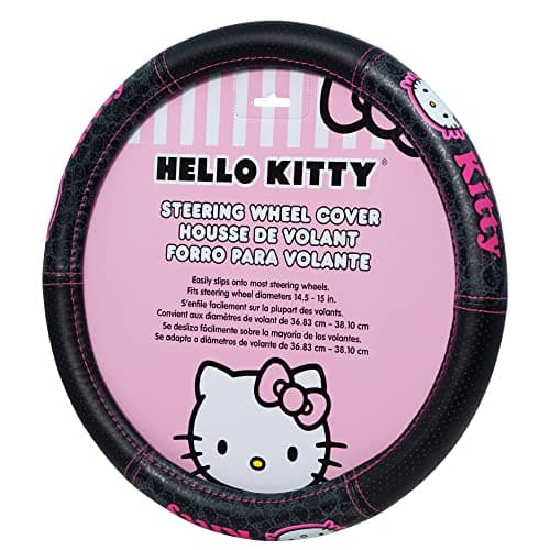Plasticolor 006785R01 Hello Kitty Collage Speed Grip Steering Wheel Cover, Pink, White and Black