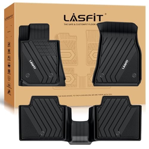 LASFIT Floor Mats 2019-2023 2024 2025 for BMW 3 Series G20 3 Series 330i 330e M3 M340i Accessories Sedan Only, Custom Fit TPE All Weather Car Liners 1st & 2nd Row Full Set, Black(NOT for GT & 2 Door)