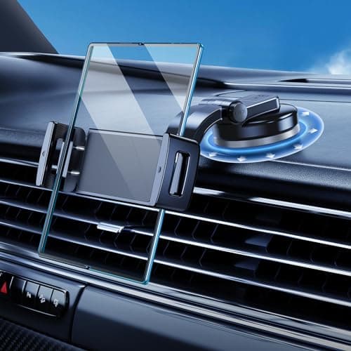 DICMKY Car Phone Mount for Samsung Galaxy Z Fold 7 6 5 4 3 2 Accessories, Folding/Tablet Suction Holder for Dashboard 360° Rotatable Fit for iPad Mini 6 iPad Pro Air Pixel Fold and More 4-12.9" Device