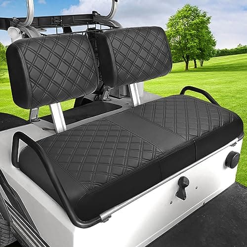 Club Car DS Pre-2000 Seat Cover, Golf Cart Front Seat Cover Fit For Club Car DS 1982-2000 OEM Ordinary Seat Cushion, Concave and Convex Design Appearance, Thick Vinyl Leather Comfortable/Breathable