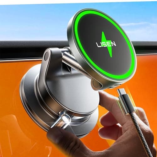 LISEN 15W Magsafe Car Mount Charger [Enhance Suction]