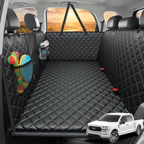 URPOWER 2026 Upgraded Back Seat Extender for Dogs - Large Hard Bottom Dog Car Seat Cover Holds 550lbs, Waterproof Dog Hammock Pet Bed with High-Density Foam Non-Slip Backseat Protector