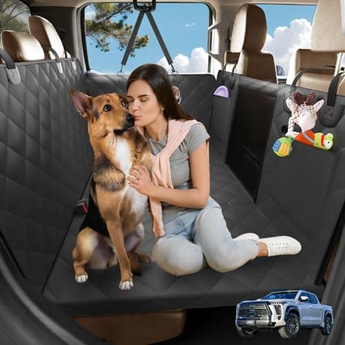 AIEDOULER Truck Dog Seat Cover Back Seat, Hard Bottom Dog Hammock for Car, Waterproof XL Large Soft Pet Extender Travel Bed Supports 400lbs, Durable Platform Protector Full Size Crew Cab Rear Seat