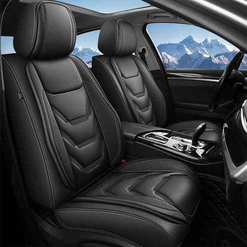 JIAMAOXIN Full Set Seat Covers for Ford Bronco Sport 2021-2024 2025: Breathable Leather Car Seat Covers Cushion (5 Seat Full Set,Black)