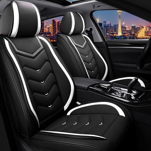 CTDS Car Seat Covers for Ford Bronco Sport 2021-2026, Stylish Sport Seat Cover, Premium Nappa Leather Car Seat Cover. Automobile Seat Covers Sets.(Standard 2 Seats/Black White)