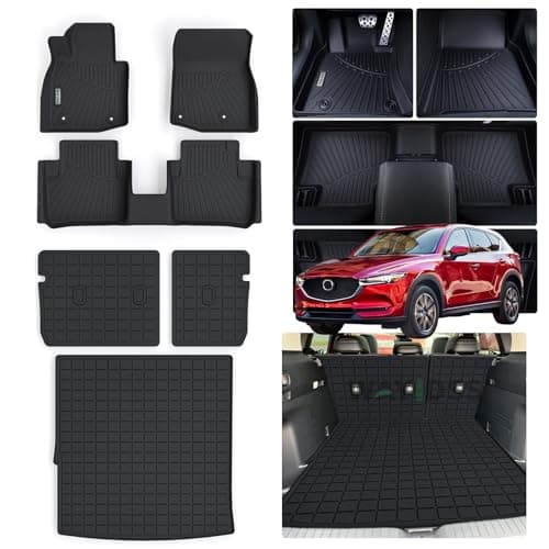 WAYIDSS Floor Mats for 2025 Mazda CX-50 (Only Fit Hybrid) & Trunk Mat & Backrest Mat,TPE All Weather Protection for CX50 1st & 2nd Row Full Set Car Liners Covering The Backrest Accessories