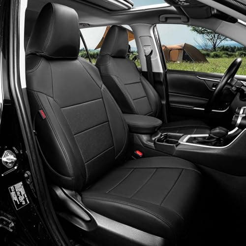 coverdream Corolla Cross Leather Seat Covers Custom Fit for 2023-2026 Toyota Corolla Cross Hybrid S,SE,XSE,Nightshade SUV,Fully Covered,Luxury Waterproof Car Seat Protector(Full Set,Black)