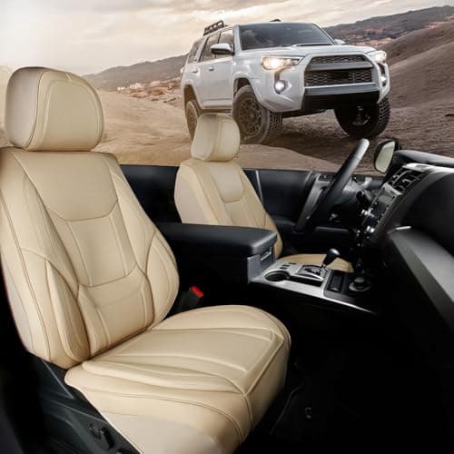 Coverland Custom Fit Car Seat Covers for SUV Compatible with [RX 350, RX 450hL, NX 350, Q5 Sportback, Nautilus] Premium Waterproof Non-Slip Interior Seat Protector [Front Beige - Size Chart A14]