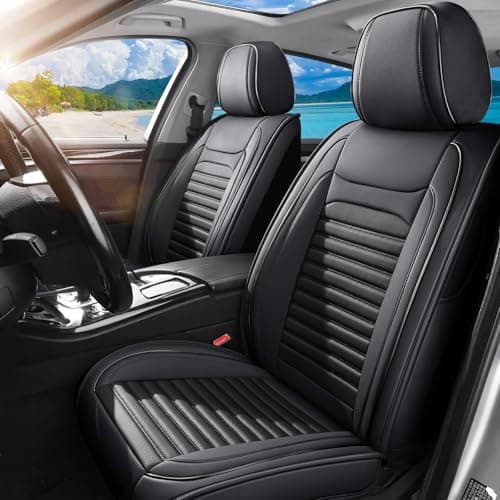 FaiFani Car Seat Covers Full Set Fit for Toyota Corolla 2000-2026, Premium Faux Leather Car Seat Protector,Breathable Anti-Slip Full Wrapping Edge Seat Covers(Black,Full Set)
