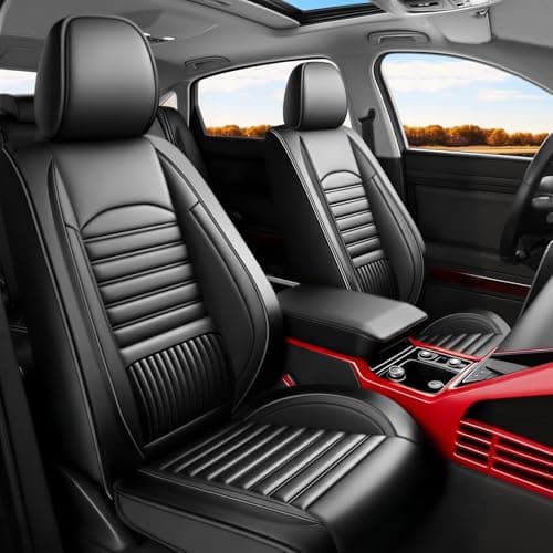 Kaomim Car Seat Covers Compatible with Mazda CX-5 2013-2026. Waterproof & Breathable Leather. Compatible with Airbag & Easy to Install. All - Weather Seat Cushion Protector(Full Set, Black)