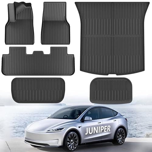KARPAL Floor Mats for Tesla Model Y Juniper 2025 2026 (5 Seat), All Weather TPE Floor Liners Front & Rear Trunk Cargo Liners, Model Y Juniper Accessories 6PCS