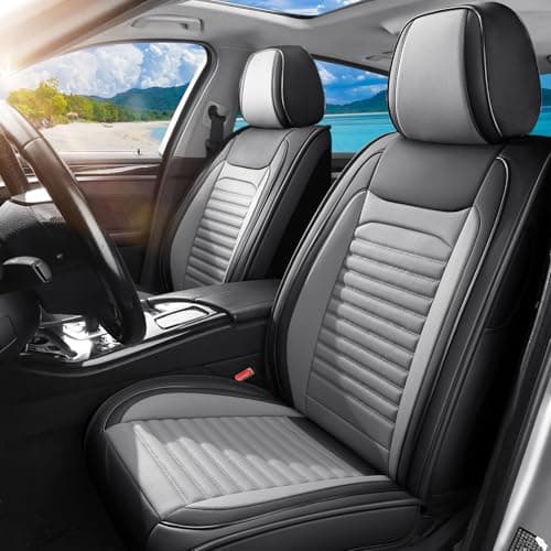 FaiFani Car Seat Covers Full Set Fit for Toyota Corolla Cross 2021-2025,2026, Premium Faux Leather Car Seat Protector,Breathable Anti-Slip Full Wrapping Edge Seat Covers(BlackGray,Full Set)
