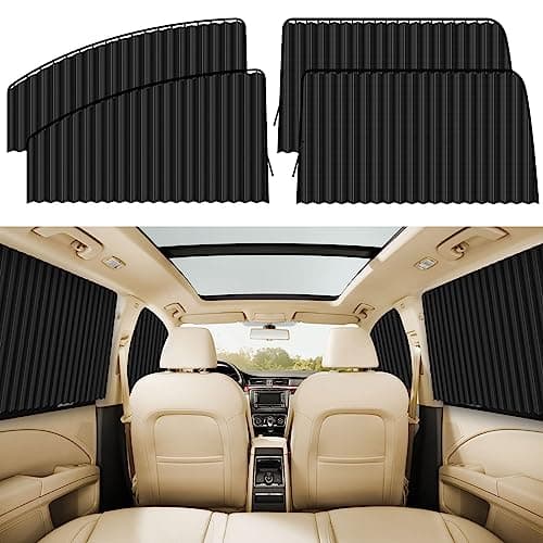 ZATOOTO Car Window Shades for Side Window 4 Pack Magnetic Car Curtains for Privacy Car Window Covers Blackout Blinds Upgrade to a Classy Ride for Camping Sleeping