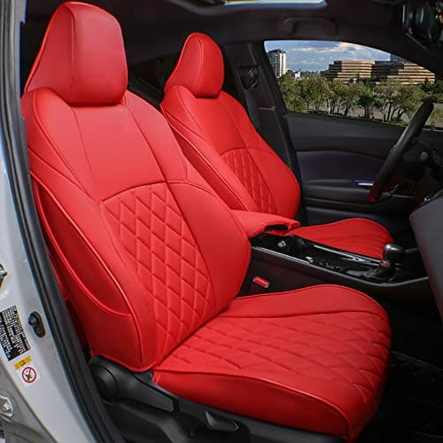 EKR Accord Car Seat Covers for Honda Accord EX-L,Touring,Sport,EX,Hybrid 2018 2019 2020 2021 2022(Rear Row 40/60 Split Backrest),Car Seat Protectors,Waterproof Automotive Seat Covers, Leather(Red)
