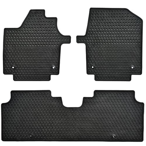 Megiteller Car Floor Mats Custom Fit for Kia EV6 2025 2024 2023 2022 Odorless Washable Heavy Duty Rubber (All Weather) Floor Liners Black